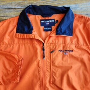 Vintage Polo Sport Ralph Lauren Spellout Logo Windbreaker Jacket Zip-Up Pocket